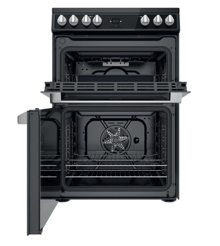 Hotpoint HDT67V9H2CB Ceramic Double Cooker - Black