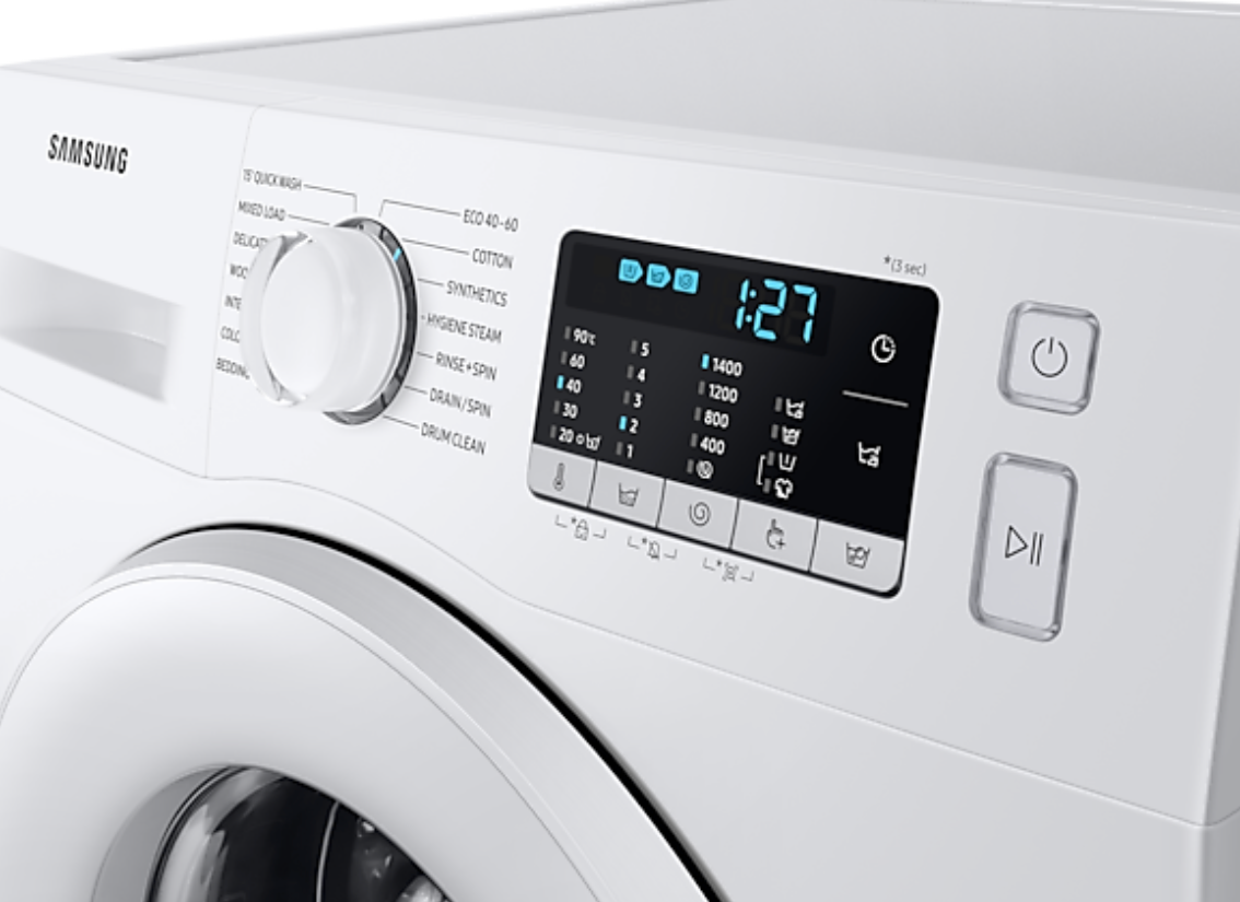 Samsung WW90TAO46TE Washing Machine, 9kg 1400rpm - White