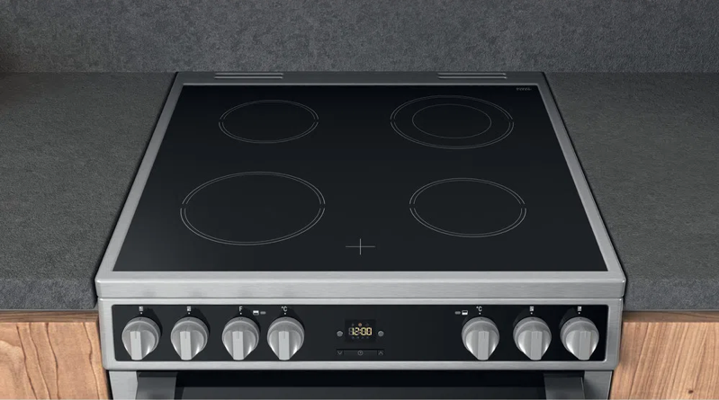 Hotpoint HDT67V9H2CX Double 60cm Electric Cooker - Inox