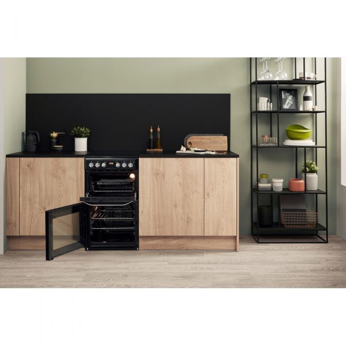 Hotpoint HD5V93CCB 50cm Double Oven Electric Cooker - Black